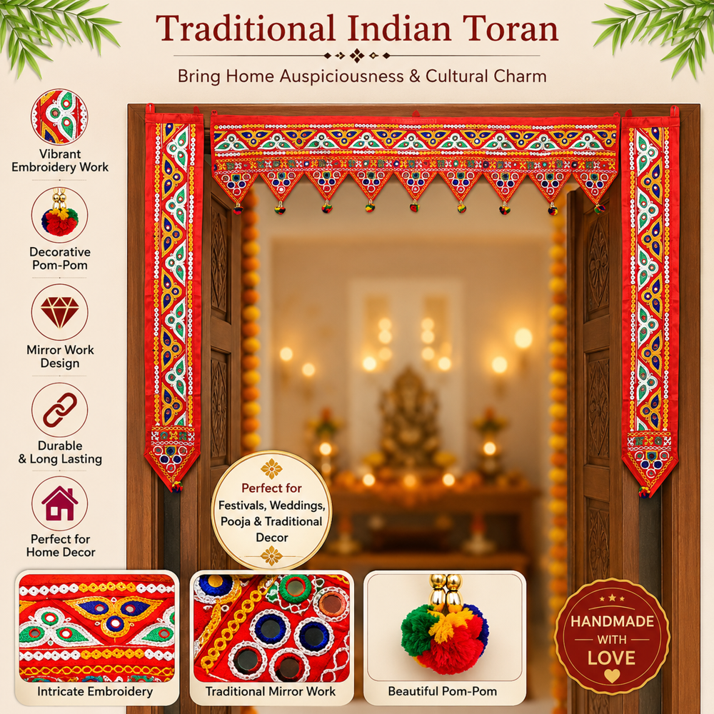 KRISHNA HANDLOOM Temple Entrance Toran for Home Entrance B 15