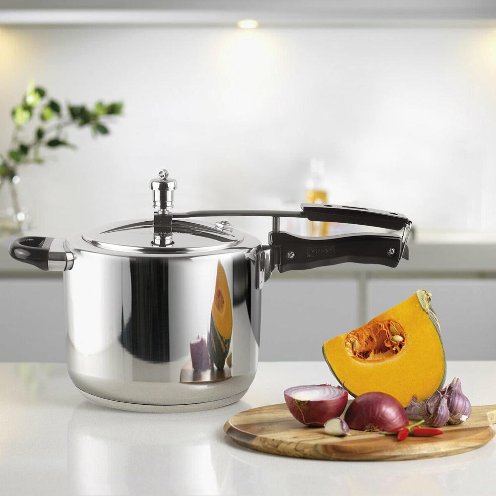 Vinod 18/8 Steel Sandwich Bottom Inner Lid Pressure Cooker, 7 Liter, Silver (Stainless Steel)