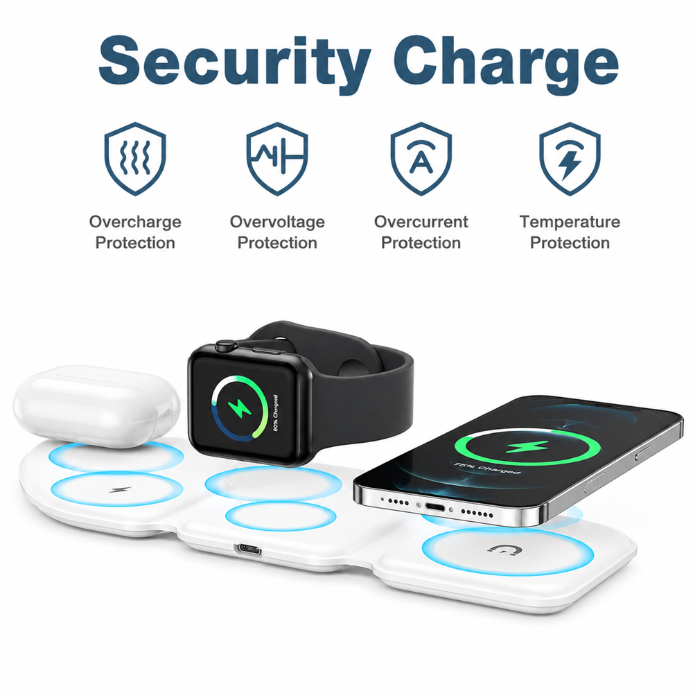 Chargewave 3-in-1 Wireless Charger For Iphone - Material: Abs Plastic
