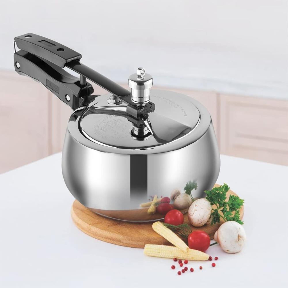 Vinod Europa Stainless Steel Handi Pressure Cooker 1.5L | Ideal for Rice, Dal & Curries | Inner Lid | Sandwich Bottom | Induction & Gas Compatible | ISI & CE Certified | 2-Year Warranty