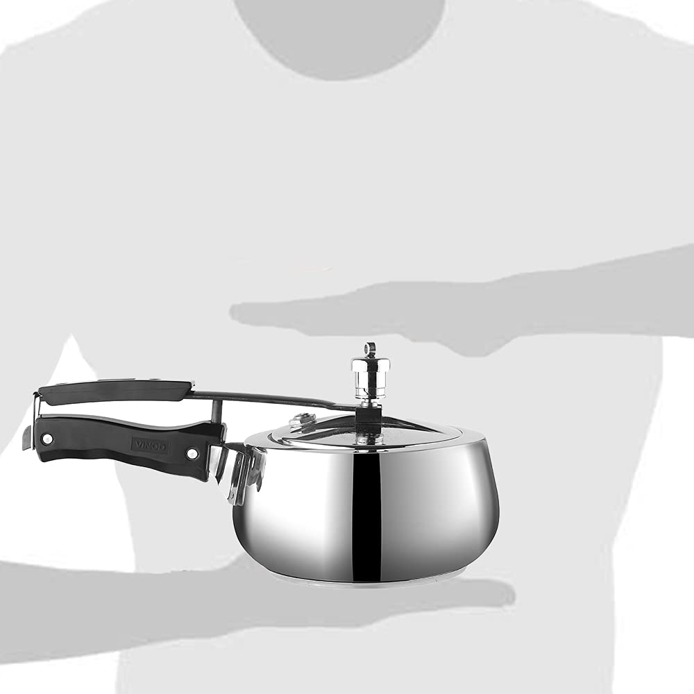 Vinod Europa Stainless Steel Handi Pressure Cooker 1.5L | Ideal for Rice, Dal & Curries | Inner Lid | Sandwich Bottom | Induction & Gas Compatible | ISI & CE Certified | 2-Year Warranty