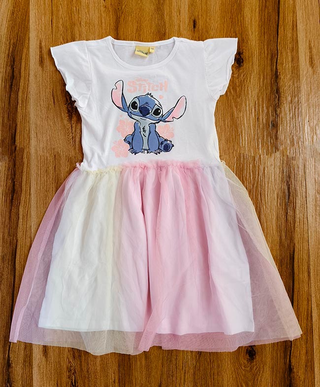 G22273 | DiSNEY Stitch and BLUEY Girls Half Sleeve Printed Dress