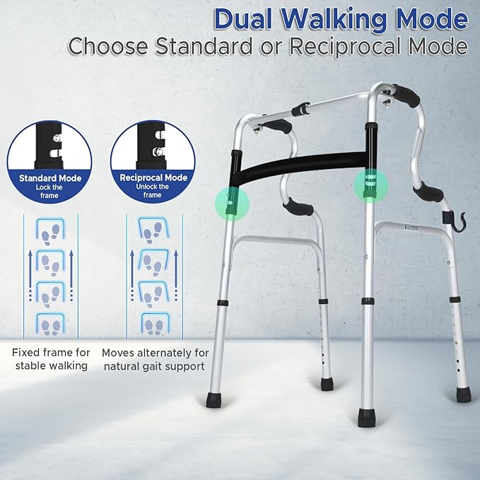 KosmoCare Premium Imported Lightweight Multipurpose Walker with Detachable Commode