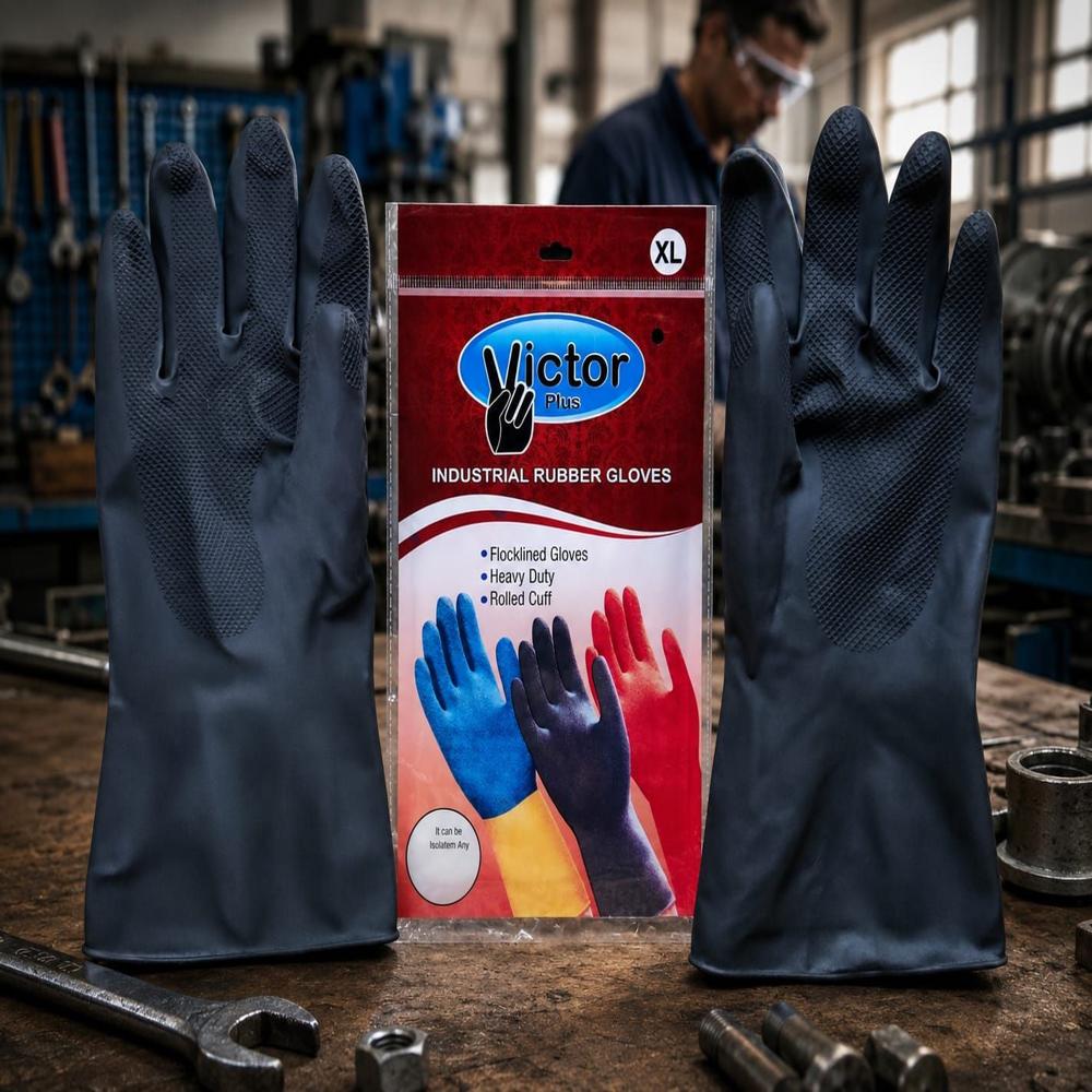 Industrial Rubber Gloves (Black)