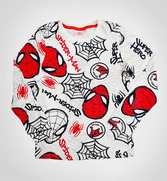 B16666 | Spider-Man Boys Printed Long Sleeve T-Shirts
