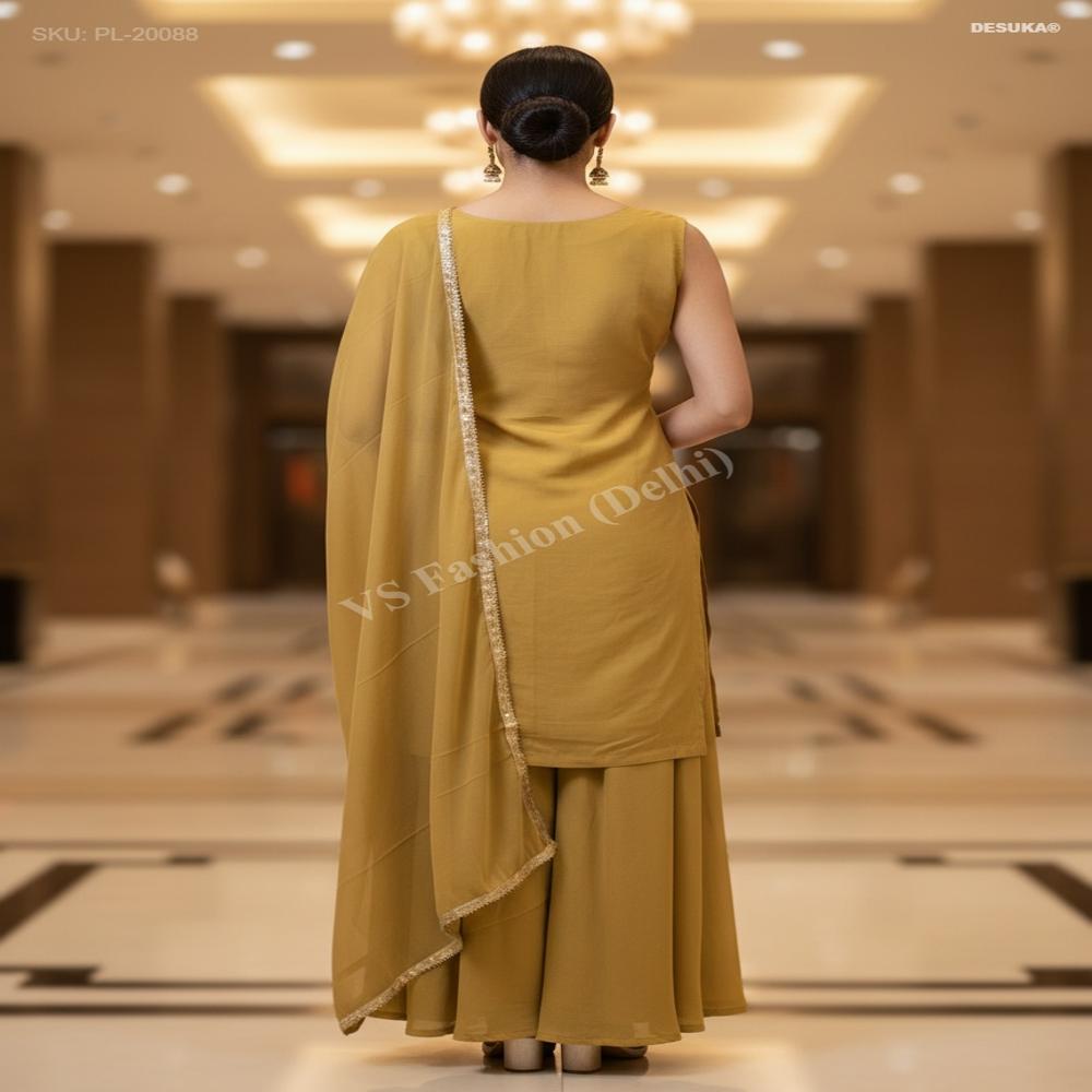PL-20088_Kurti With Wide Leg Palazzo Set
