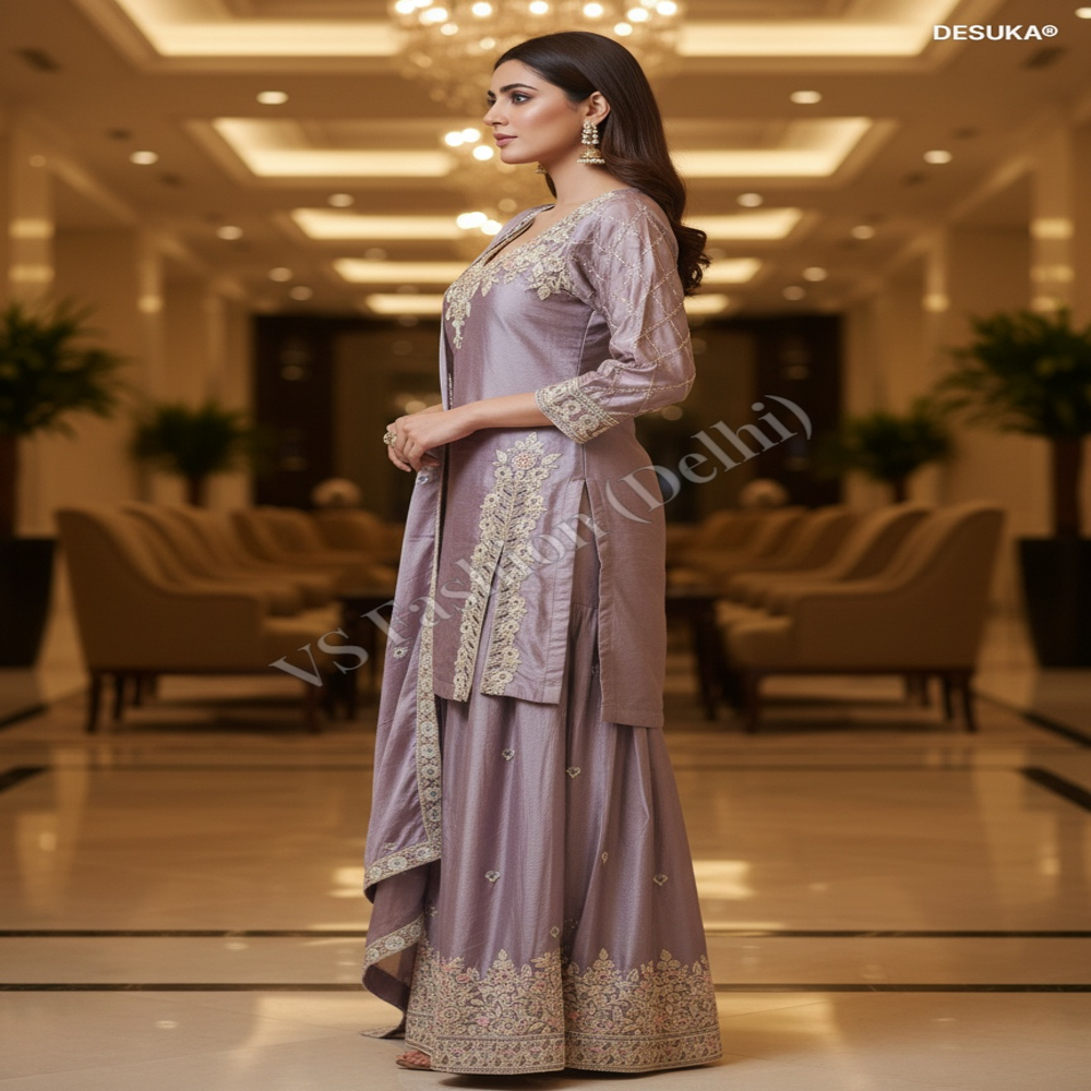 PL-20004_Royal Chiffon Palazzo Suit