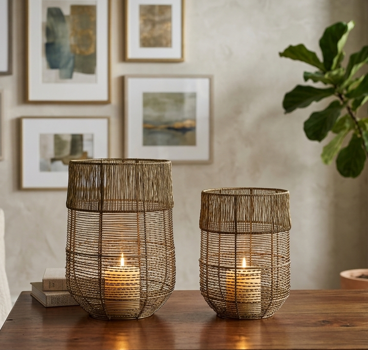 15308TL Handcrafted Metal Lanterns