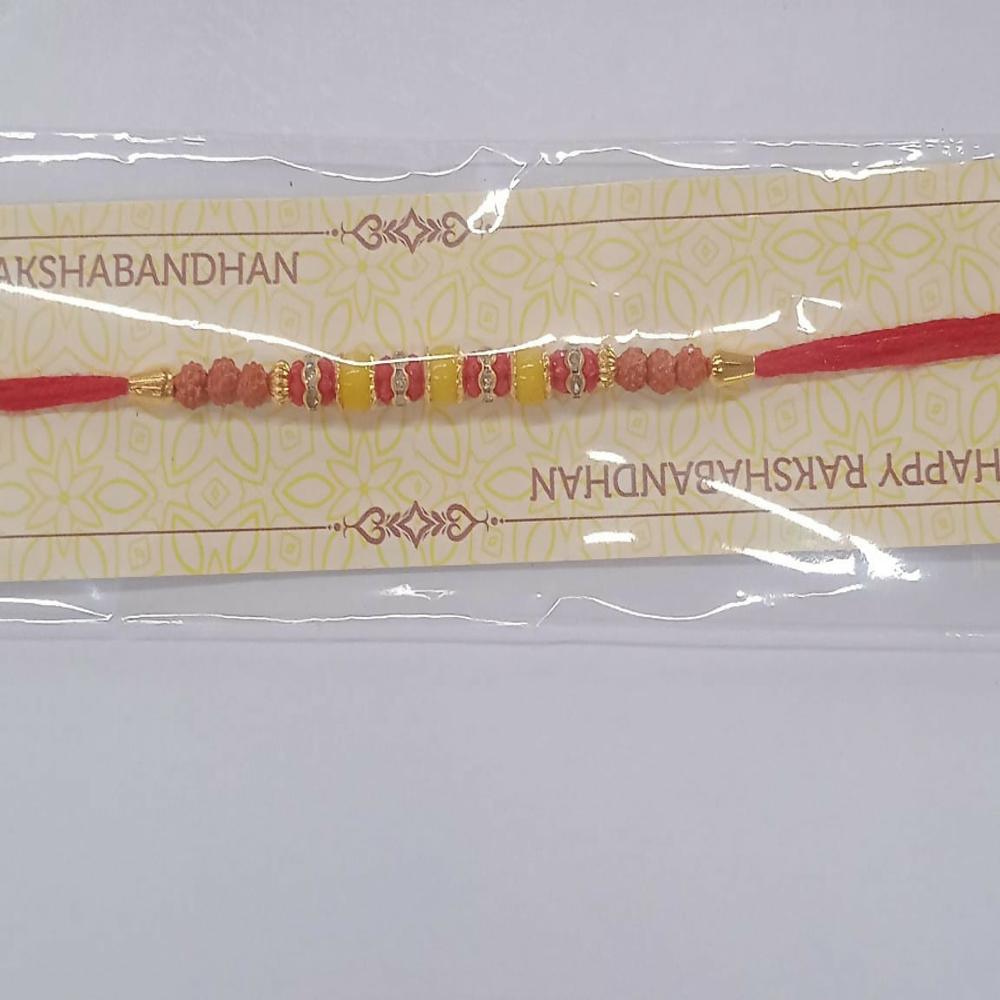 Multicolor Beaded Rakhi Festive Stone Detail & Red Thread
