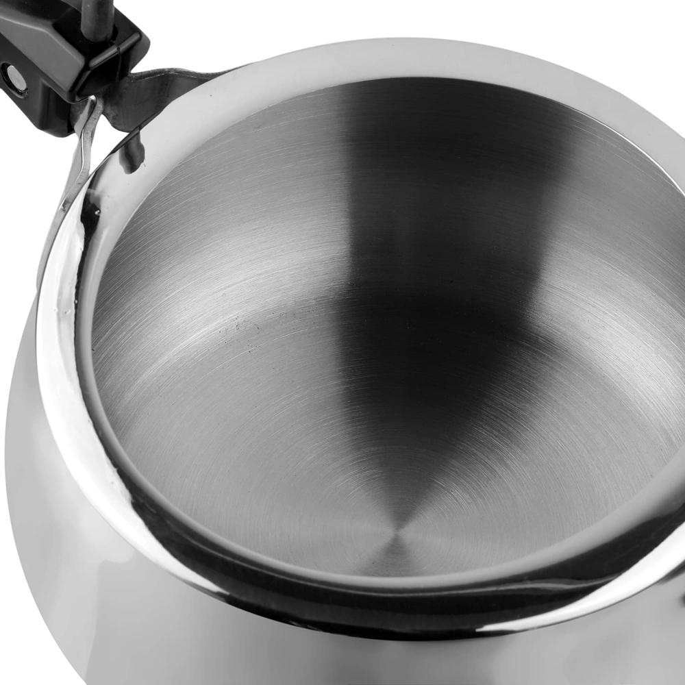 Vinod Europa Stainless Steel Inner Lid Pressure Cooker - 5.5 Litre | Handi Shape | Sandwich Bottom Cooker | Induction and Gas Base | ISI and CE certified - 2 Years Warranty
