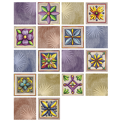 200X200mm Terra Flora Collection 9001 Designer Tiles