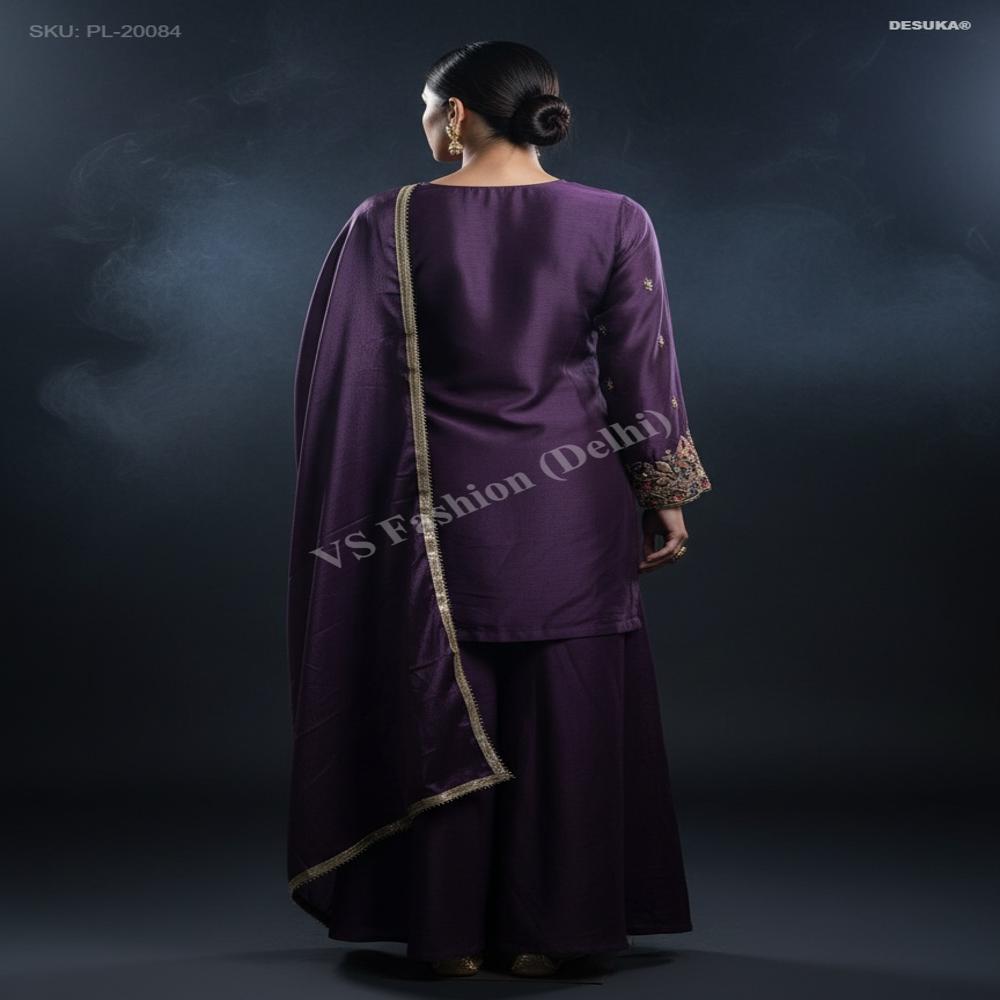 Pl-20084_Palazzo Suit With Zari Work