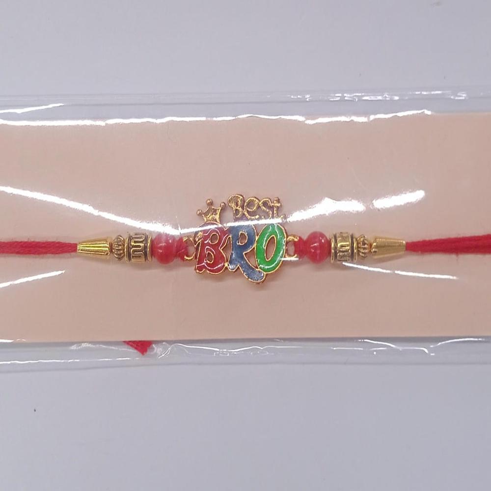 Best Bro Rakhi Crown Motif with Vibrant Colorful Beads