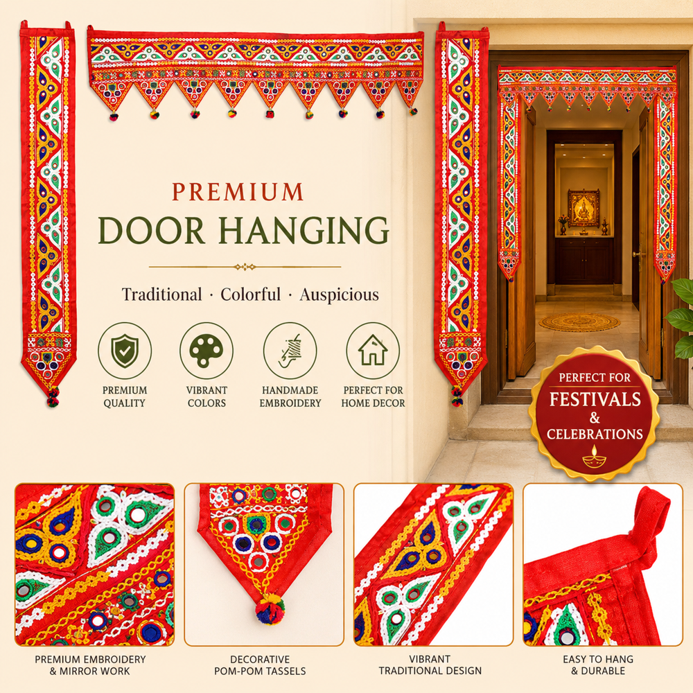 KRISHNA HANDLOOM Temple Entrance Toran for Mandir Decor B 25