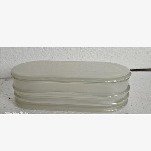 SE-3005 Oval Jar Ring Design With Lid And Mat White Finish