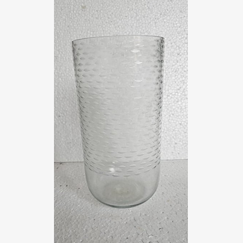 Se-3008 10Inch U Shaped Glass With Rice Cutting - Finish: Clear