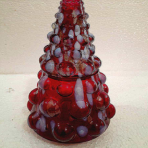 Se-1015 Red Colour Tree Jar With Lid - Capacity: Approx. 500-700 Ml