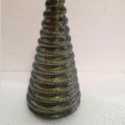 Se-1019 12Inch Tree Swirl Jar - Color: Olive Green