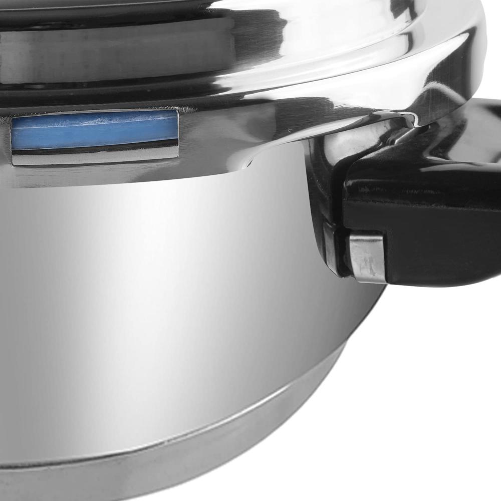 Vinod Stainless Steel Pressure Cooker 6 Litres | Also use as Deep Fry pan | Sandwich Bottom | Induction and Gas Stove Friendly | 2 Years Warranty | ISI and CE certified | Silver