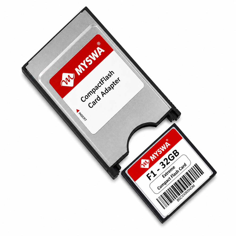 MYSWA F1-CF32GB F1 Extreme Compact Flash 32 GB MLC CF Type 1 Memory Card for CNC Machine, Railways Locomotives, Airplane Cockpits, Camera, Desktop