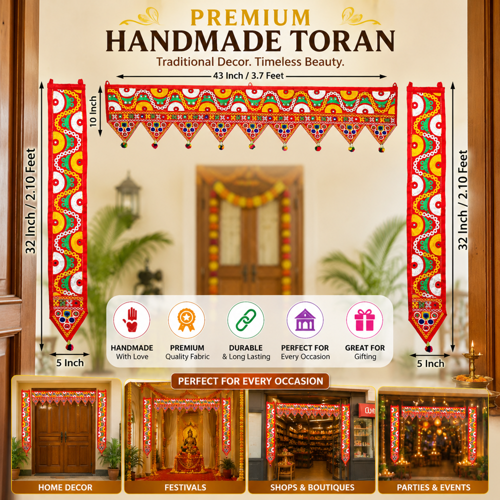 KRISHNA HANDLOOM Embroidery Toran for Diwali Decoration C 19