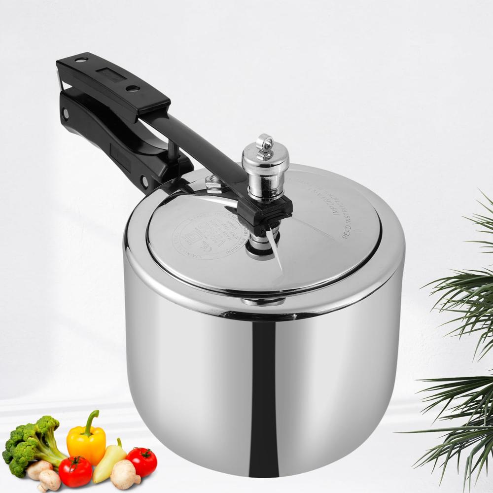 Vinod Straight Platinum Triply Stainless Steel Inner Lid Pressure Cooker - 3 Litre | SAS Bottom | Induction Ready | ISI and CE Certified | 2 Years Warranty -Medium