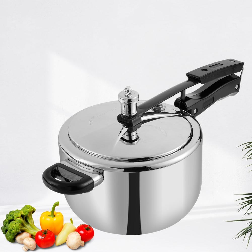 Vinod Straight Platinum Triply Stainless Steel Inner Lid Pressure Cooker - 3.5 Litre | SAS Metal | Induction Ready | ISI and CE Certified | Medium