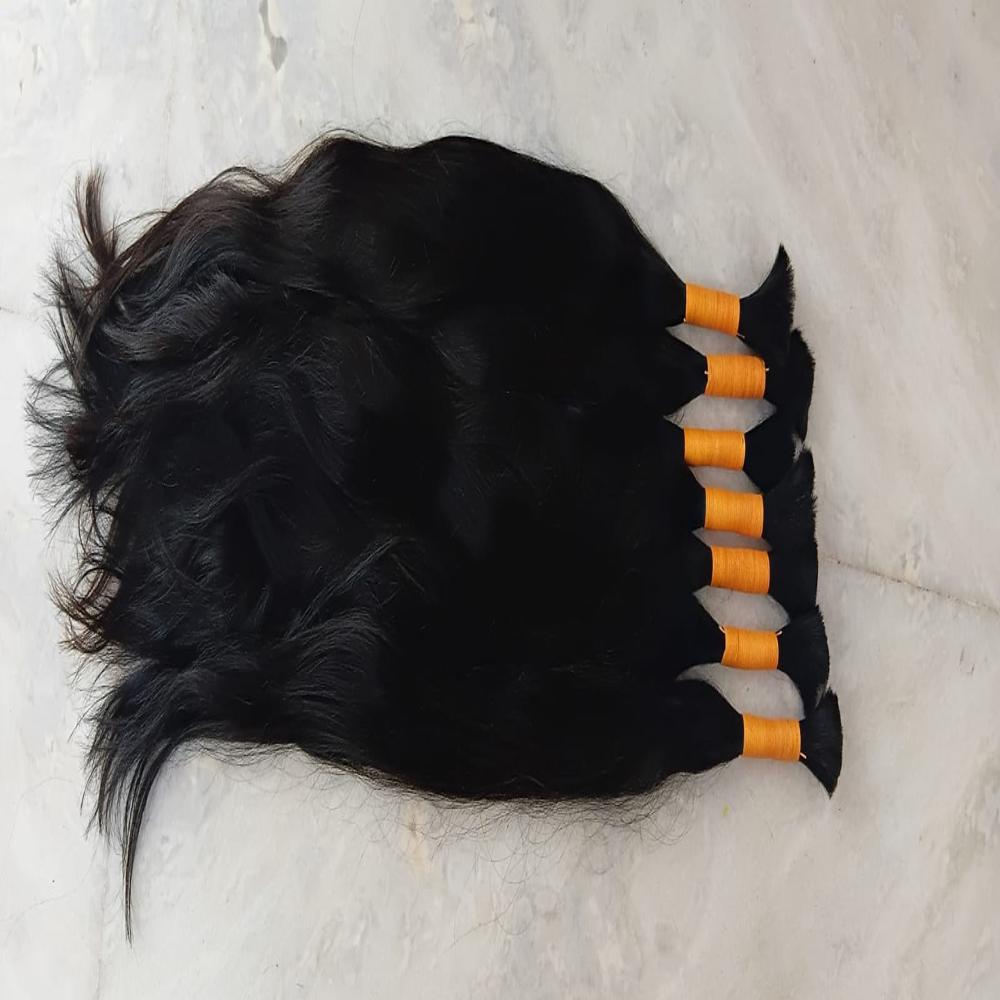 NATURAL RAW INDIAN HUMAN HAIR BUNDLES - SINGLE DONOR HAIR 100% NATURAL NO CHEMICAL NO TANGLE AND NO STEAMED