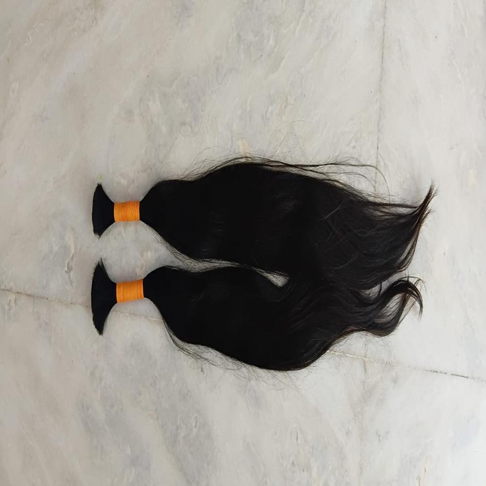 NATURAL RAW INDIAN HUMAN HAIR BUNDLES - SINGLE DONOR HAIR 100% NATURAL NO CHEMICAL NO TANGLE AND NO STEAMED 