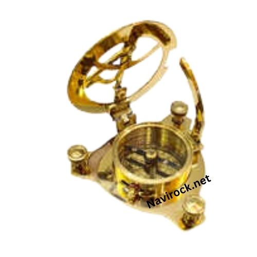 Solid Brass Pocket Sundial Vintage Sundial Compass