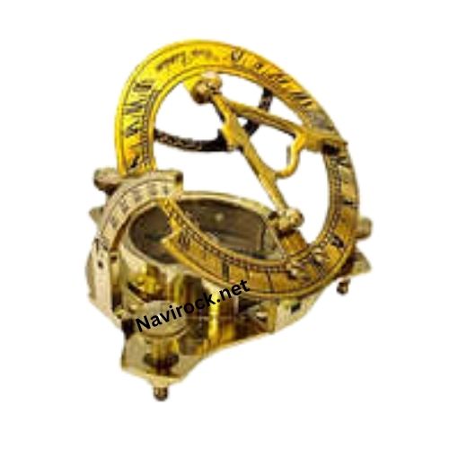 Solid Brass Pocket Sundial Vintage Sundial Compass