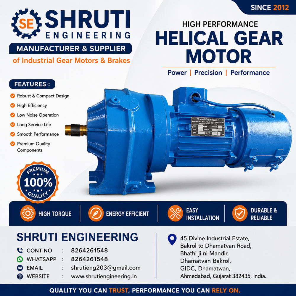 Foot Mounted Helical Gear AC Brake Motor