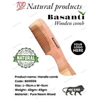 BG0006 Neem Wood Comb With Handle