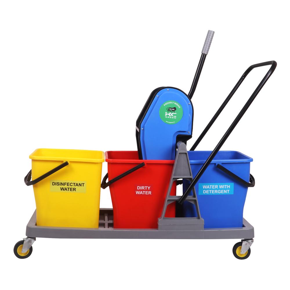 Tripple Bucket Mop Trolley - Application: Hospital Office Hotel