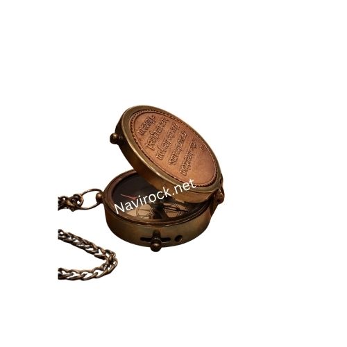 Nautical Handmade Engraved Quote Go Confidently in tha Direction of Your Dreams Royal Collectible with Copper Lid Pocket Compass