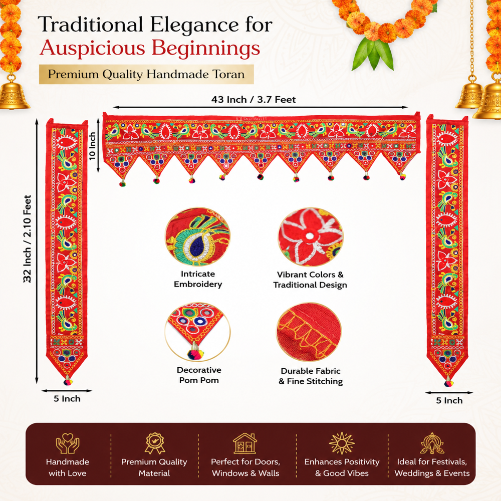 KRISHNA HANDLOOM L Shape Door Toran for House Entrance D 1