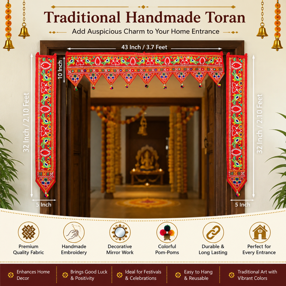 KRISHNA HANDLOOM Gujarati Toran for House Entrance D 2