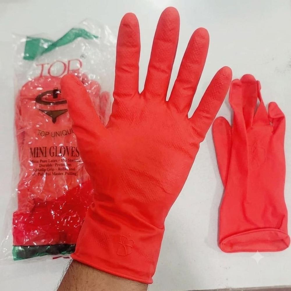 Top Mini Rubber Gloves - Color: Red