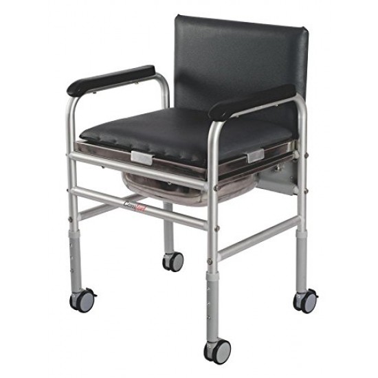 Vissco Invalid Adjustable Commode with Back Rest