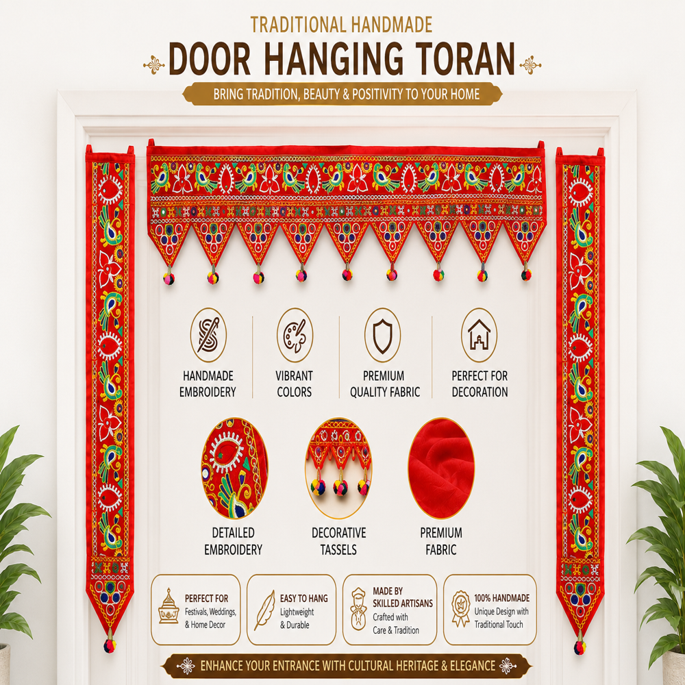 KRISHNA HANDLOOM Temple Entrance Toran for House Entrance D 8