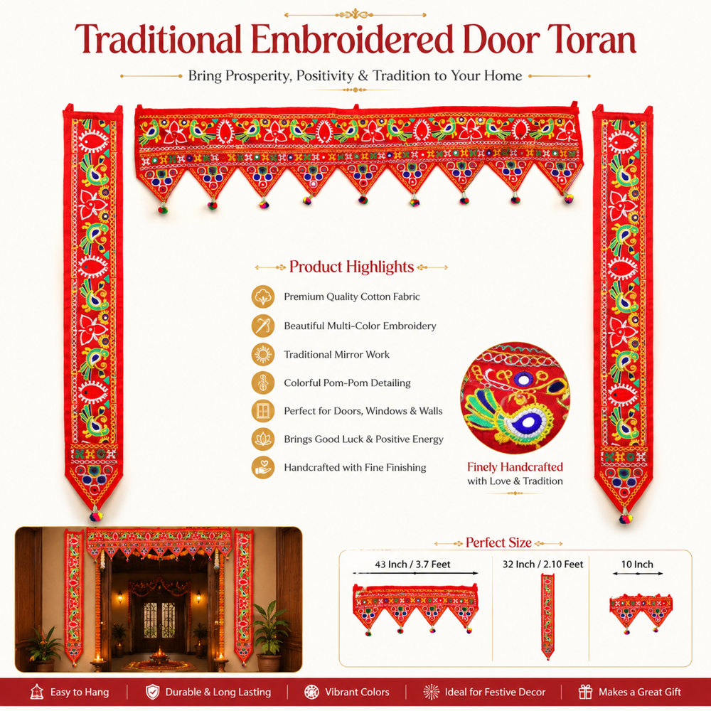 KRISHNA HANDLOOM Gujarati Toran for Indian Home Decor D 12