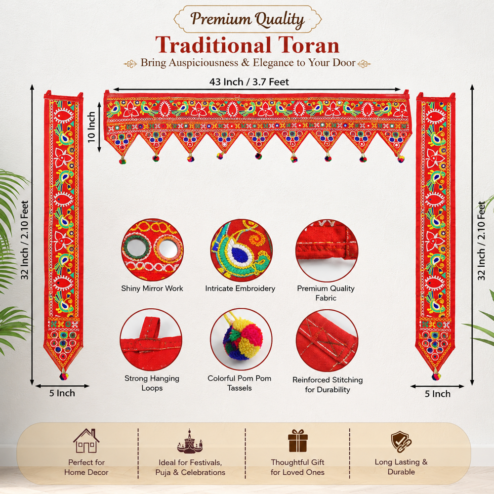 KRISHNA HANDLOOM Home Entrance Toran for Indian Home Decor D 15