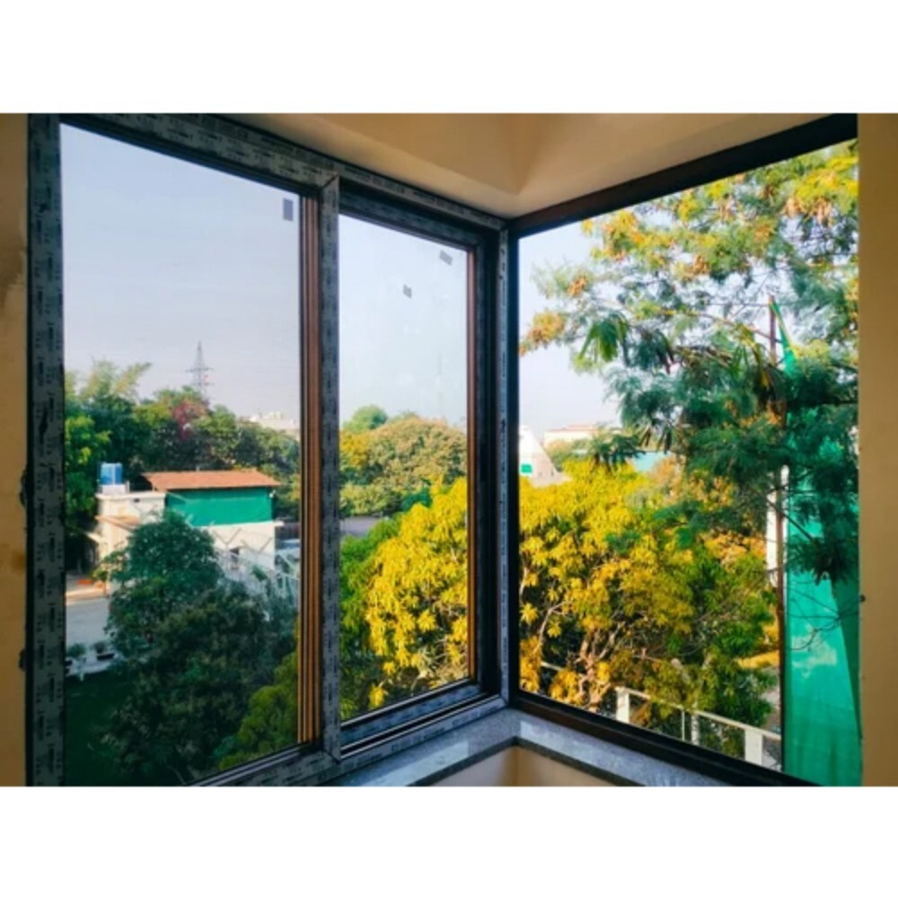 Three Track White UPVC Sliding Window