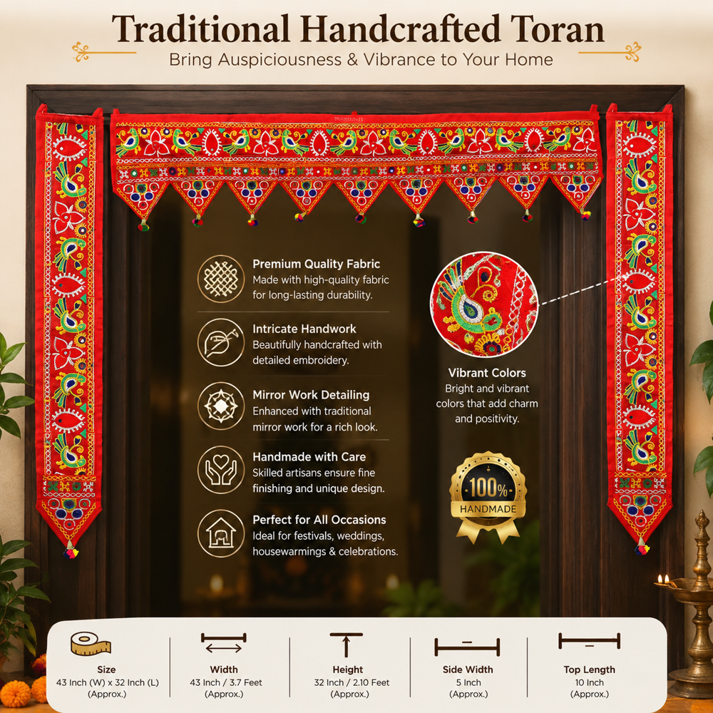 KRISHNA HANDLOOM Festival Toran for Indian Home Decor D 16