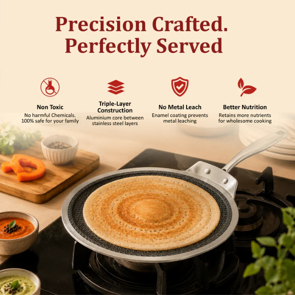 Vinod Platinum SAS PRO Flat Multi Purpose Tawa 28 cm 