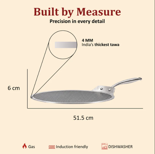 Vinod Platinum SAS PRO Flat Multi Purpose Tawa 28 cm 