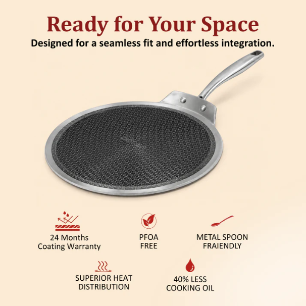 Vinod Platinum SAS PRO Flat Multi Purpose Tawa 28 cm 