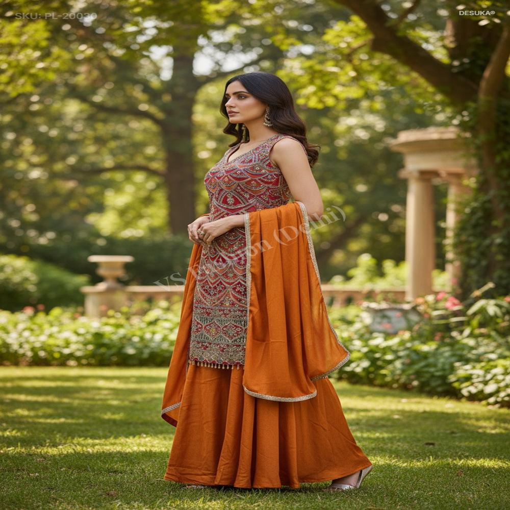 PL-20030_Pure Chinnon Silk Palazzo Suit