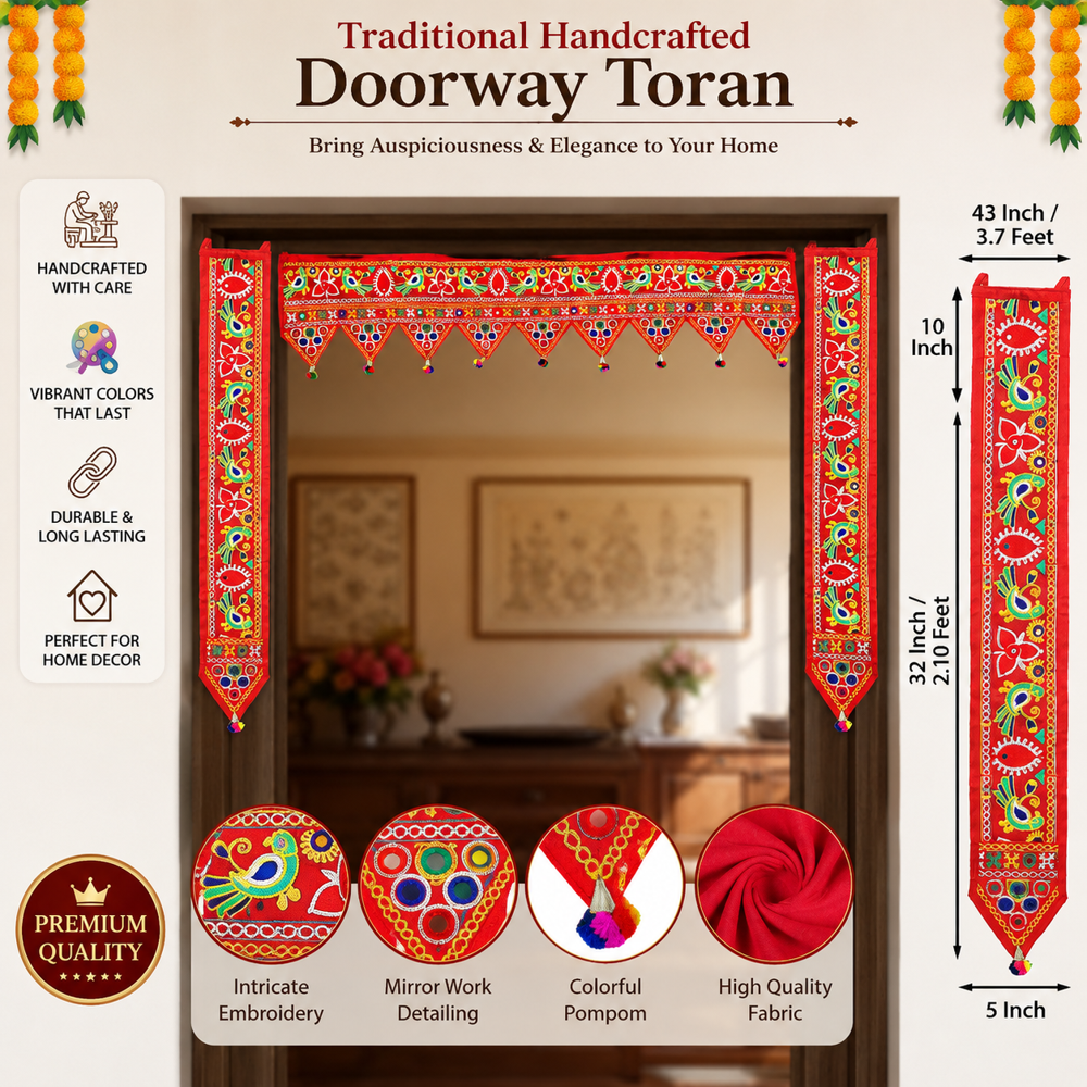 KRISHNA HANDLOOM L Shape Door Toran for Festive Decor D 21