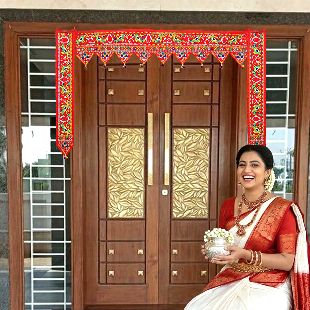 KRISHNA HANDLOOM L Shape Door Toran for Festive Decor D 21